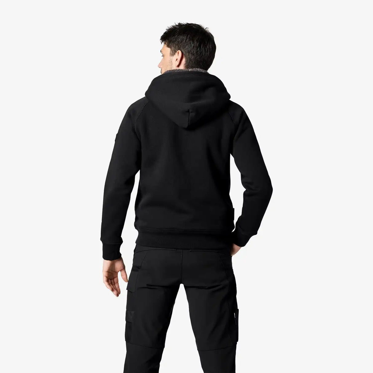 FHB Kapuzen-Sweatjacke mit Webpelz JÖRG schwarz
