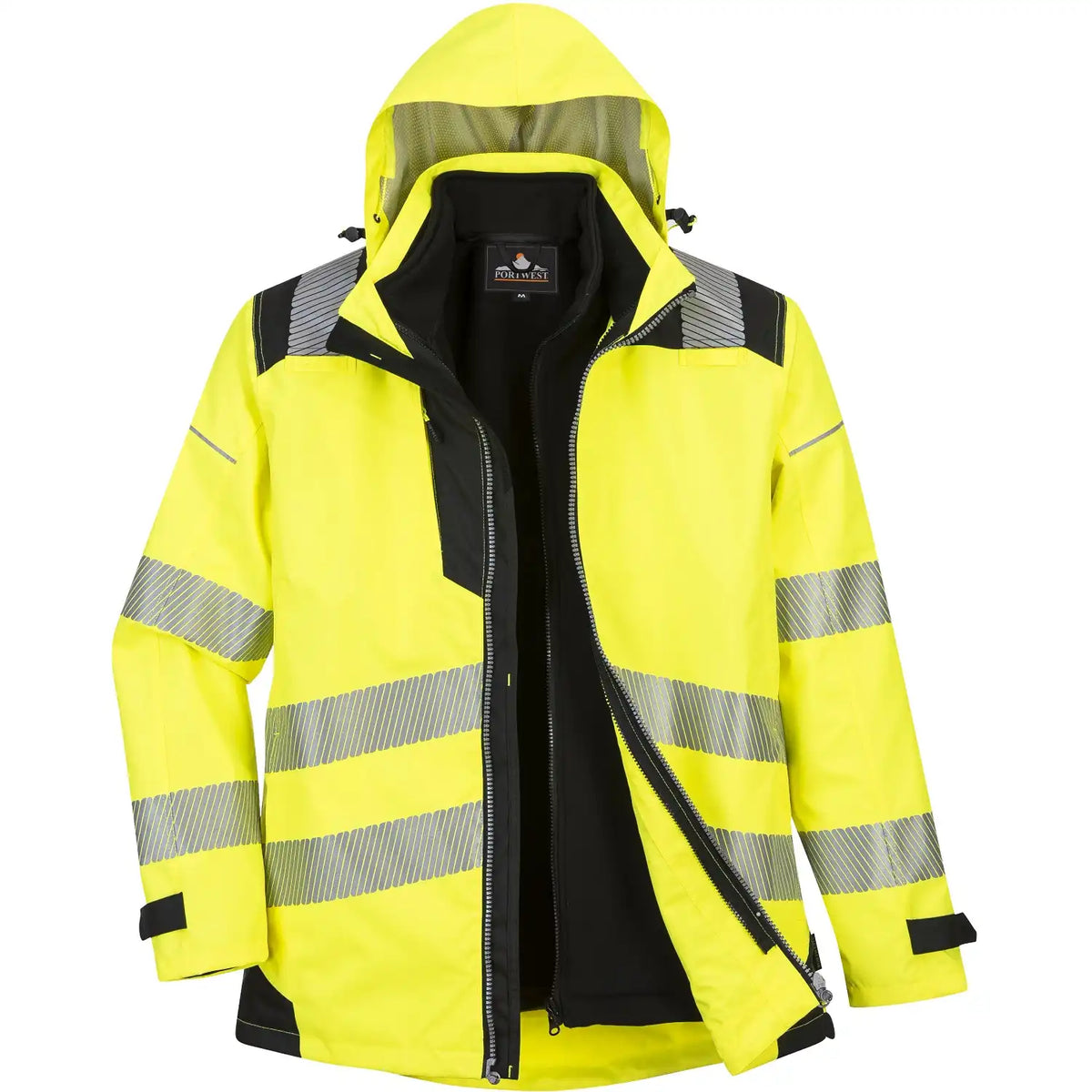 Portwest PW365 PW3 Warnschutz Winterjacke 3in1 – gelb/schwarz