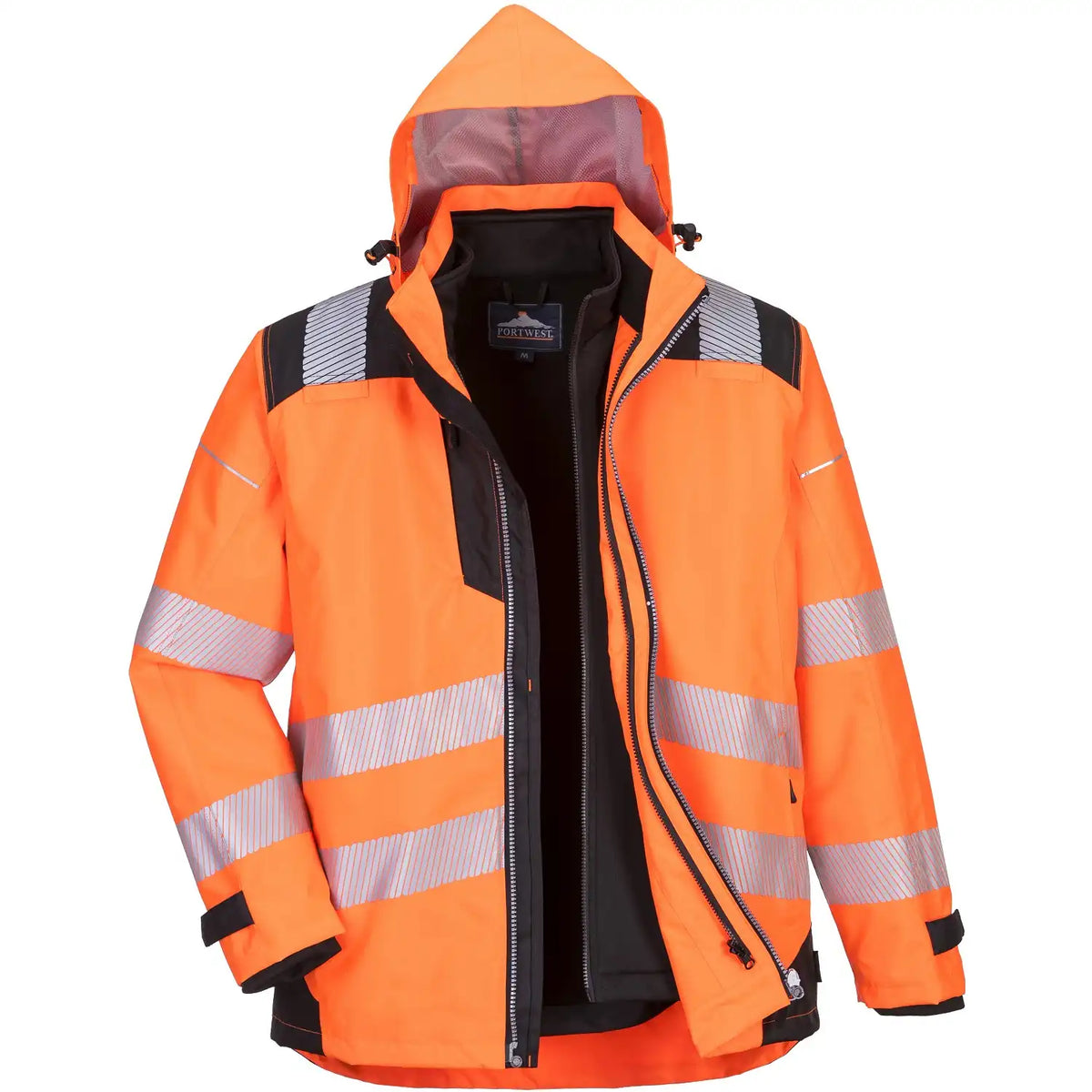 Portwest PW365 PW3 Warnschutz Winterjacke 3in1 – orange/schwarz