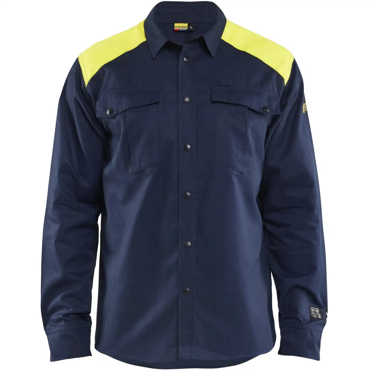 Blåkläder 3238 Multinorm Arbeitshemd marine/gelb – blau