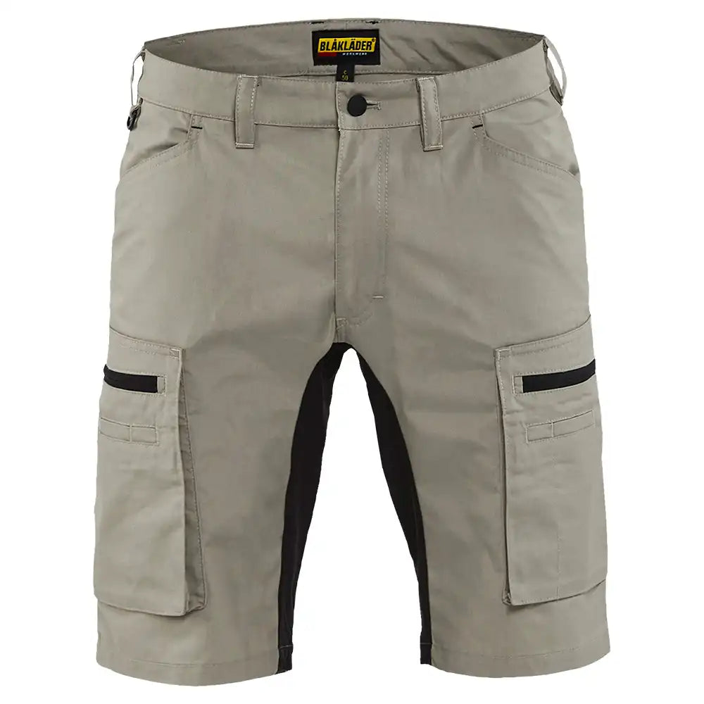 Blåkläder 1449 Service-Shorts Stretch – khaki/schwarz