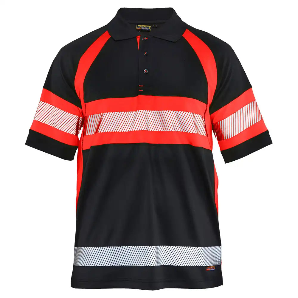 Blåkläder 3338 Warnschutz Polo-Shirt – schwarz/rot