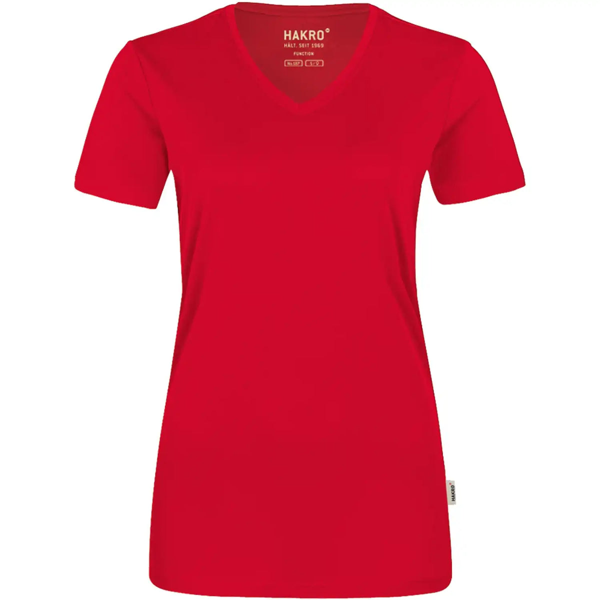 Hakro Damen Coolmax 130g/m² 187 V-Shirt – rot