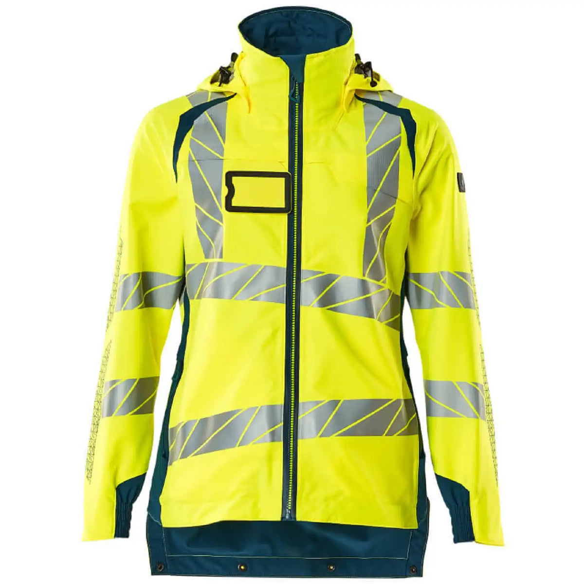 Mascot Damen Accelerate Safe Warnschutz Regenjacke – gelb/dunkelpetroleum