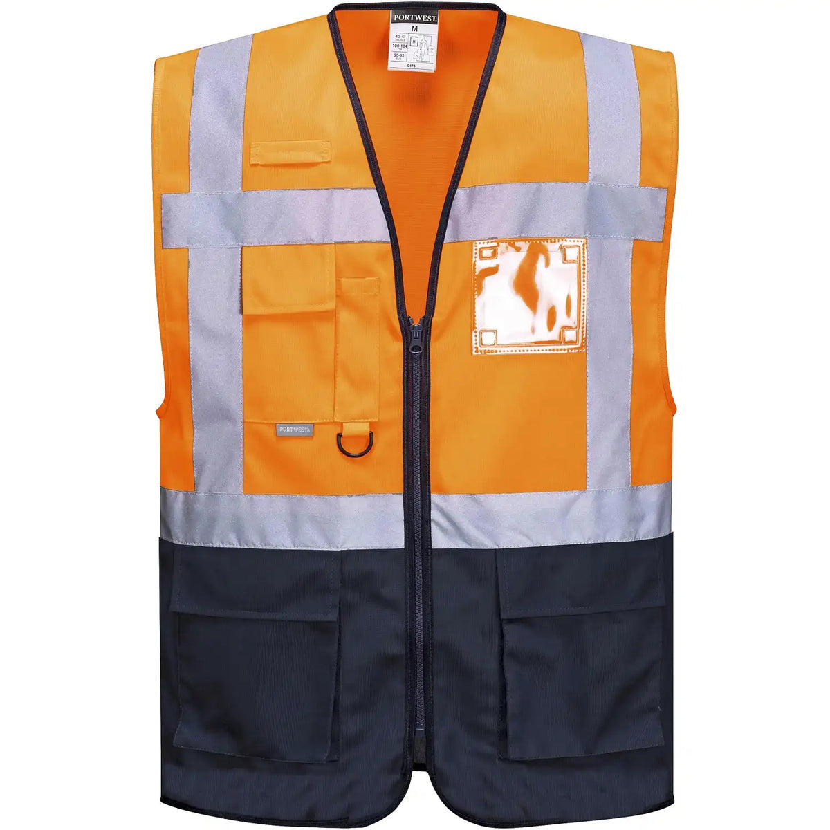 Portwest Warschau Kl. 1 Warnweste Executive – orange/marine