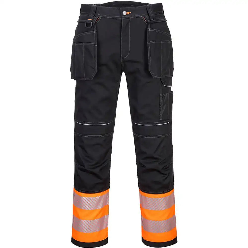 Portwest PW307 PW3 Kl.1 Warnschutz Handwerkerhose – orange/schwarz