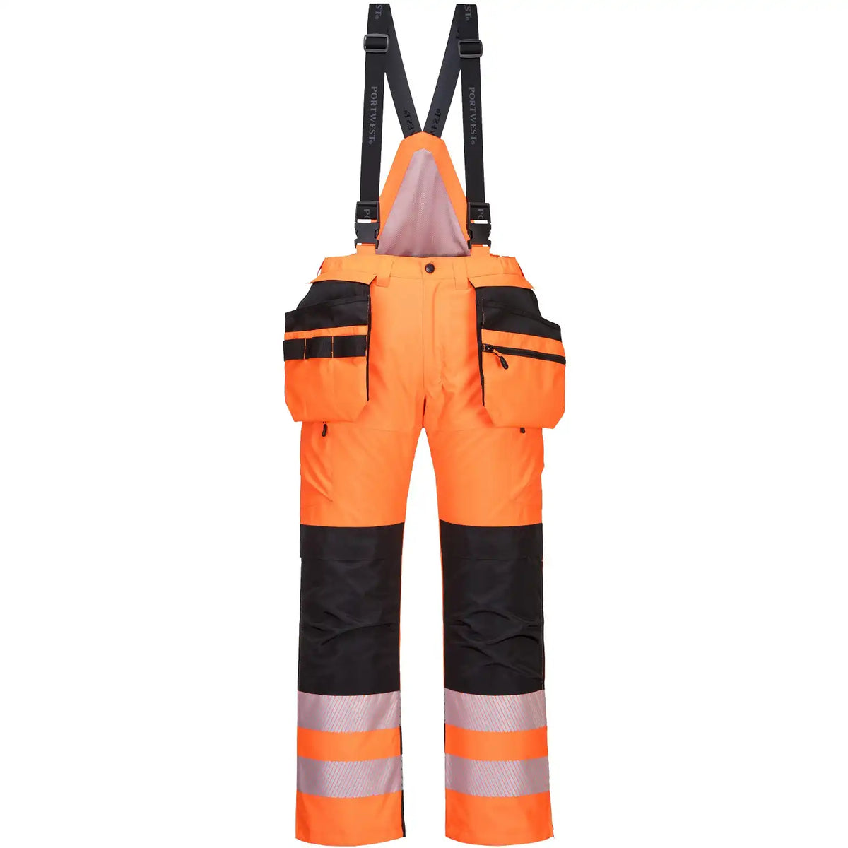 Portwest PW351 Warnschutz Winter Handwerkerhose – orange/schwarz