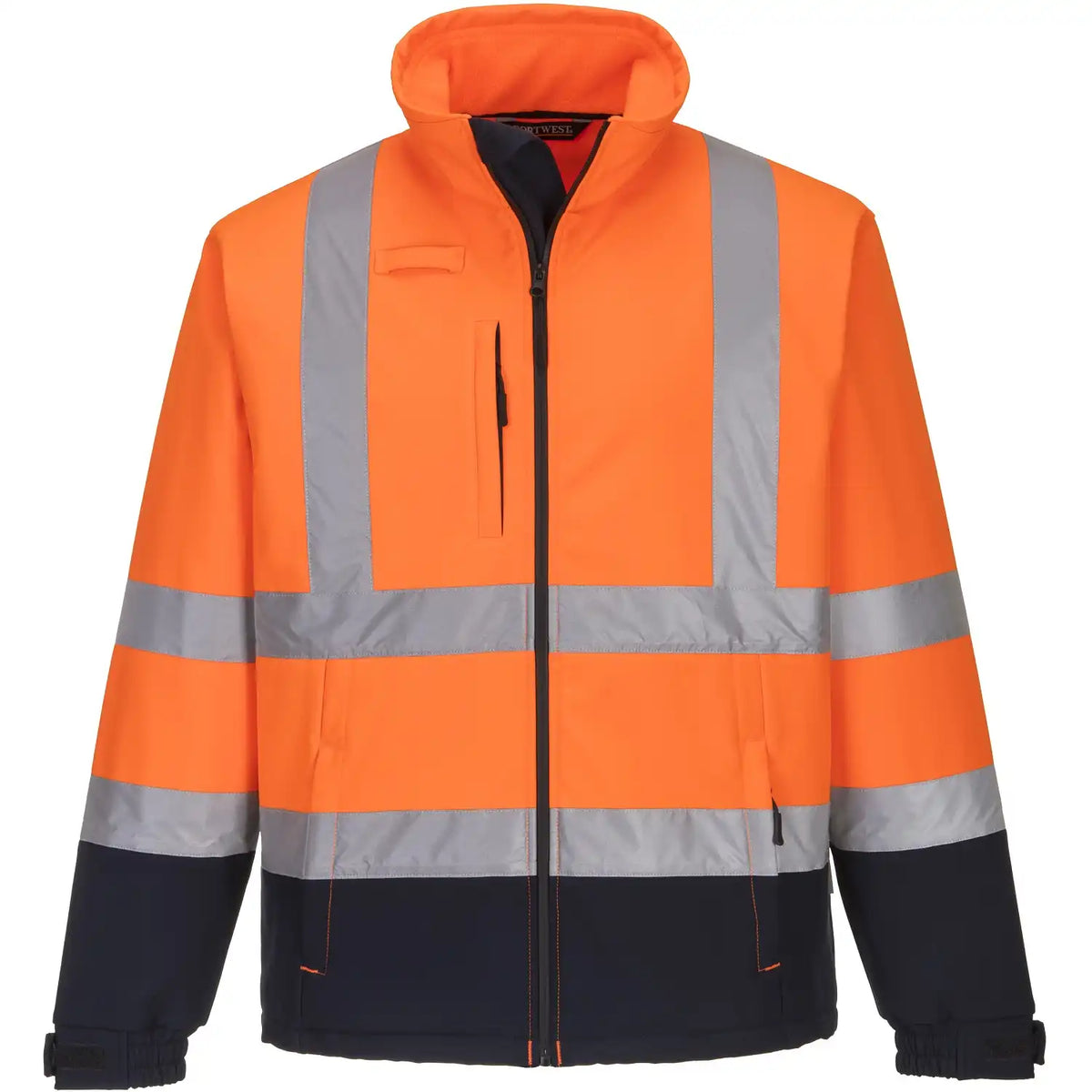Portwest S425 Kontrast Warnschutz Softshelljacke – orange/marine