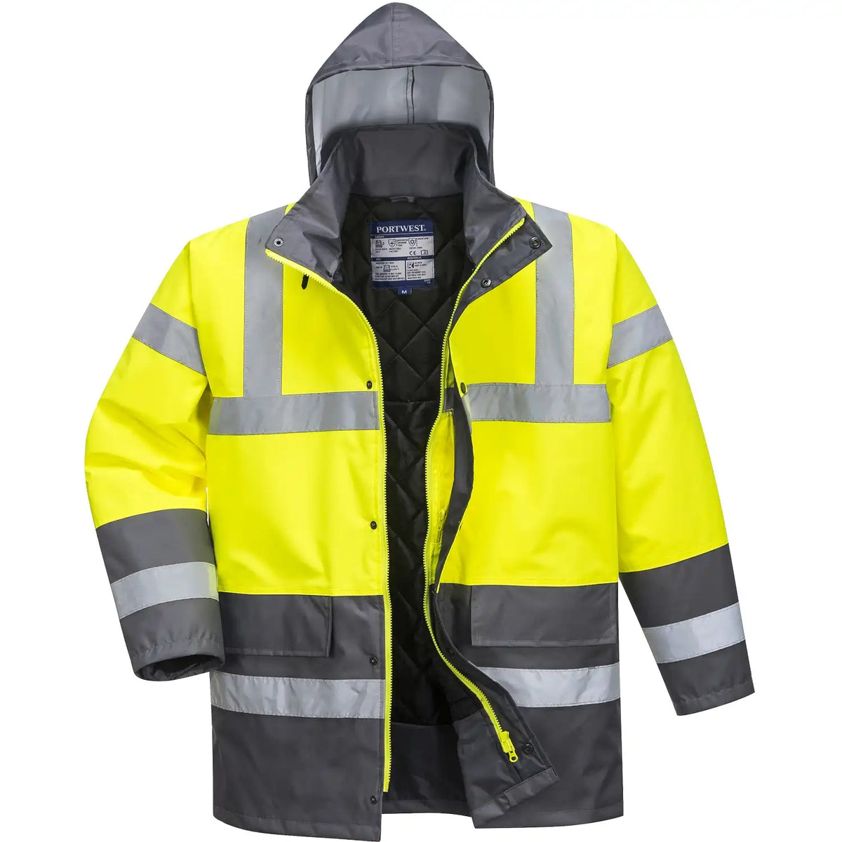 Portwest S466 Kontrast Warnschutz Winterjacke – gelb/grau