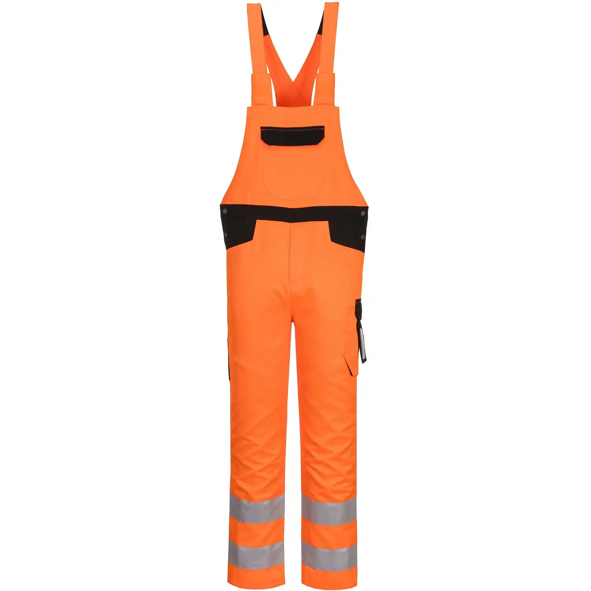 Portwest PW244 PW2 Warnschutz Latzhose – orange/schwarz