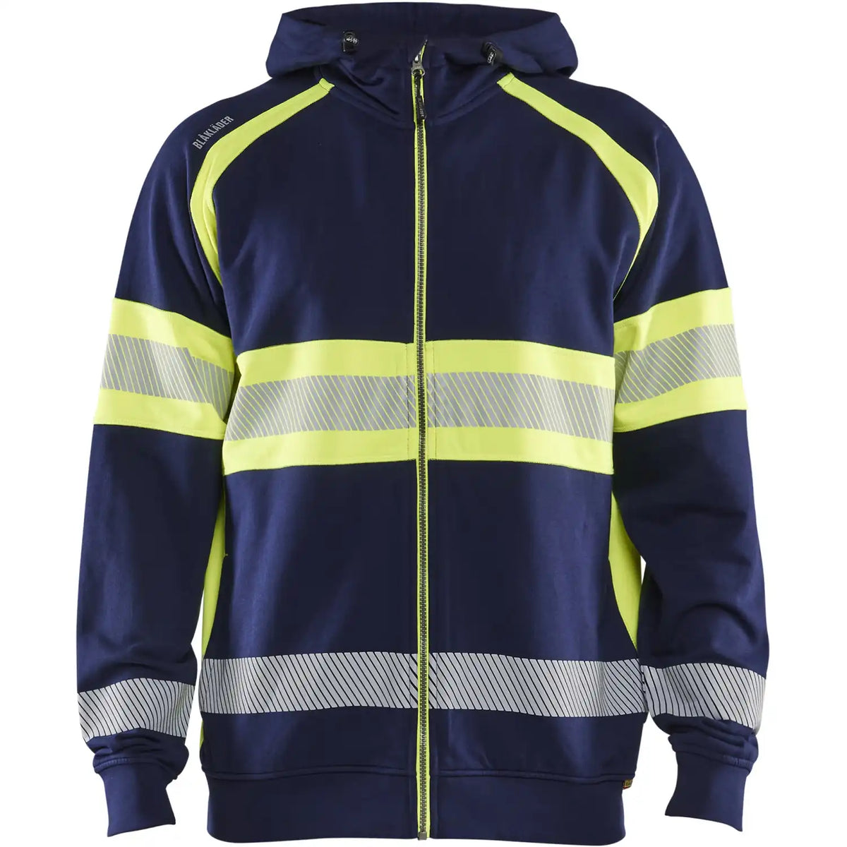 Blåkläder Kl. 1 3552 Warnschutz Kapuzen-Sweatjacke – marine/gelb