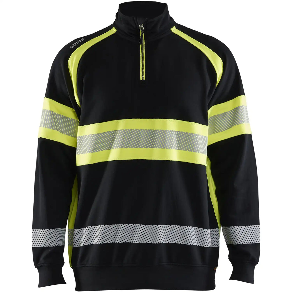Blåkläder 3553 Warnschutz Zip-Sweatshirt Kl. 1 – schwarz/gelb
