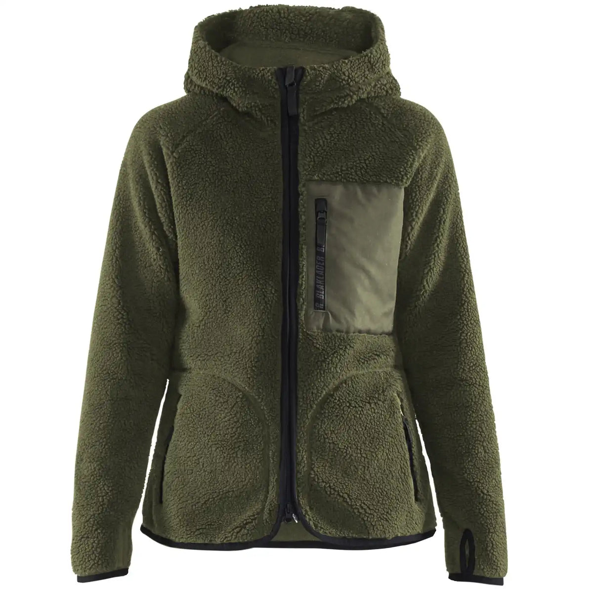 Blåkläder Damen 4727 Faserpelz-Kapuzenjacke – herbstgrün