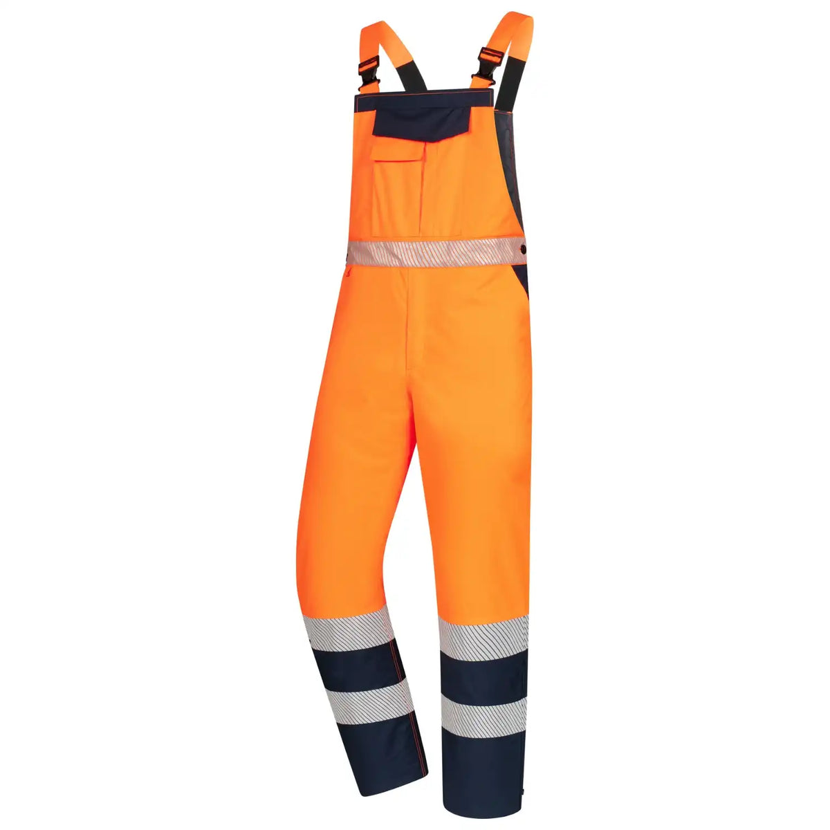 Nitras 7581 Warnschutz Winterlatzhose – orange/marine