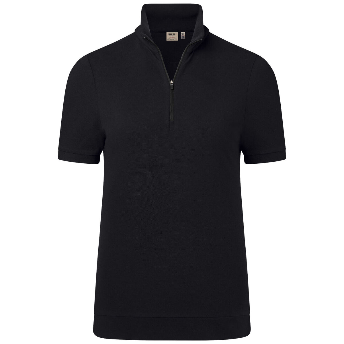 Hakro Damen 334 Zip-Shirt Mikralinar ECO – schwarz