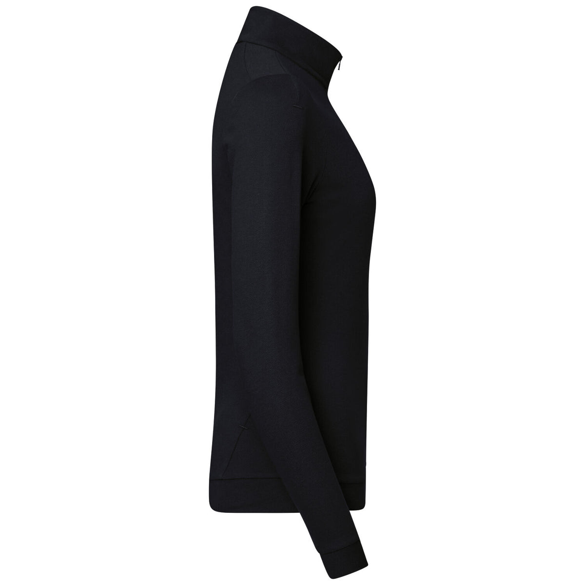 Hakro Damen 335 Langarm-Zip-Shirt Mikralinar – schwarz