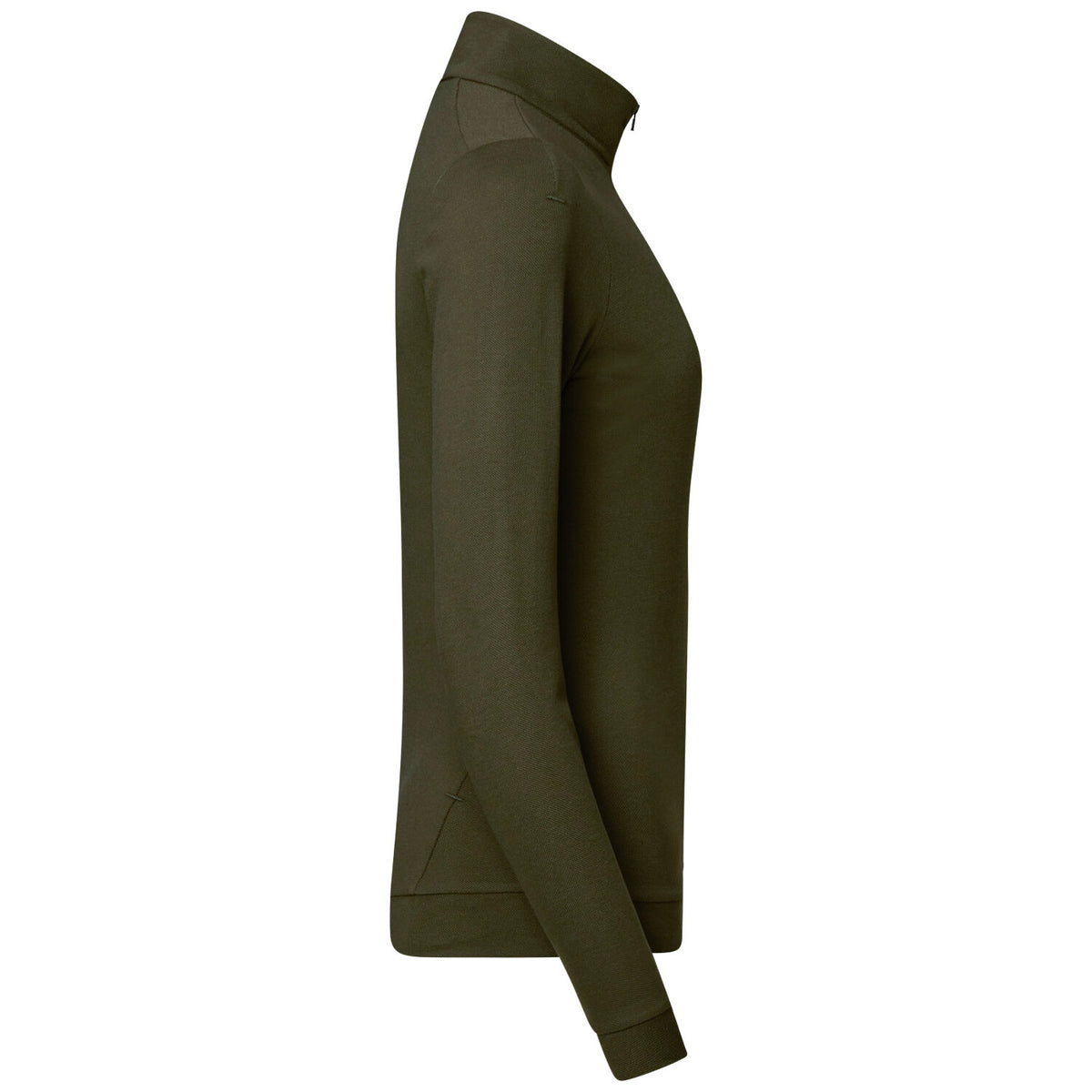 Hakro Damen 335 Langarm-Zip-Shirt Mikralinar – olive