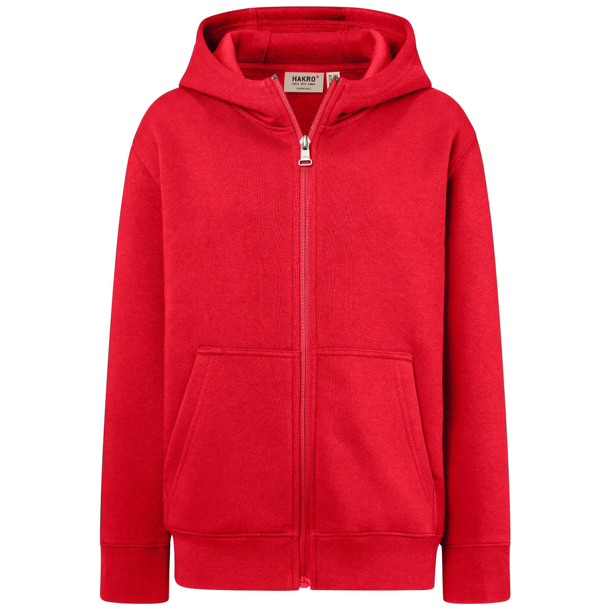 Hakro 565 Kinder Sweatjacke Bio-Baumwolle – rot