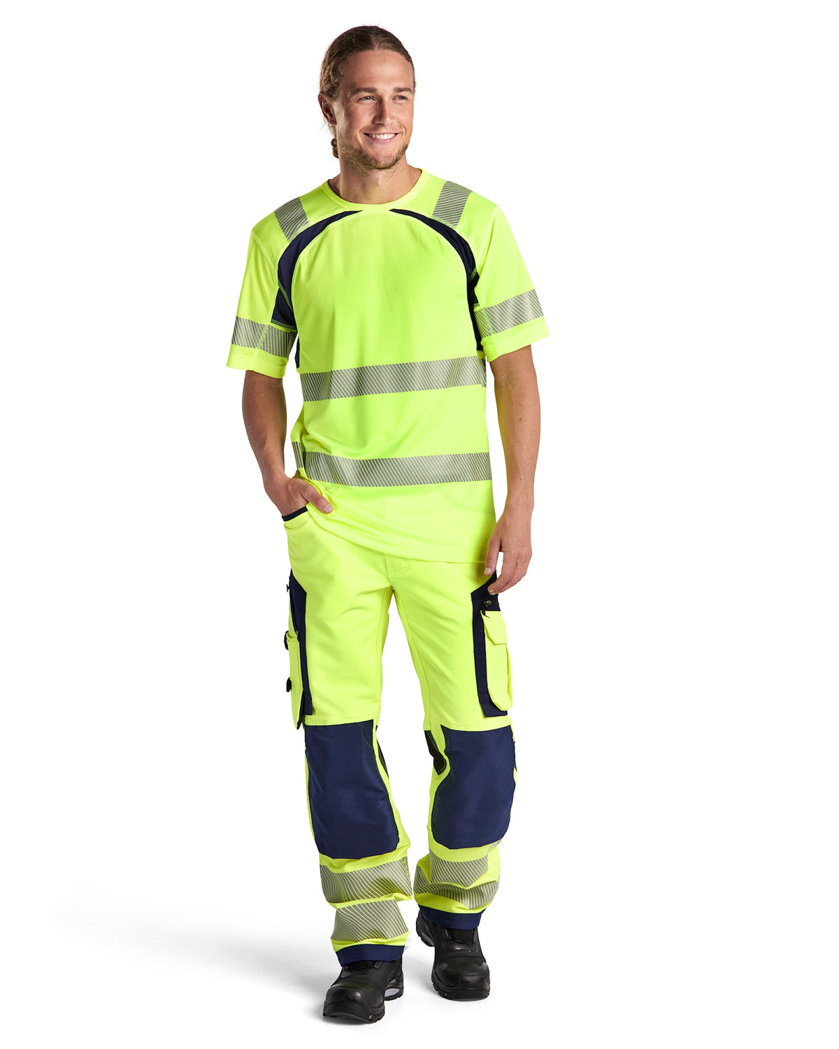 Blåkläder 1197 Warnschutz Stretch-Bundhose Kl. 2 – gelb/marine
