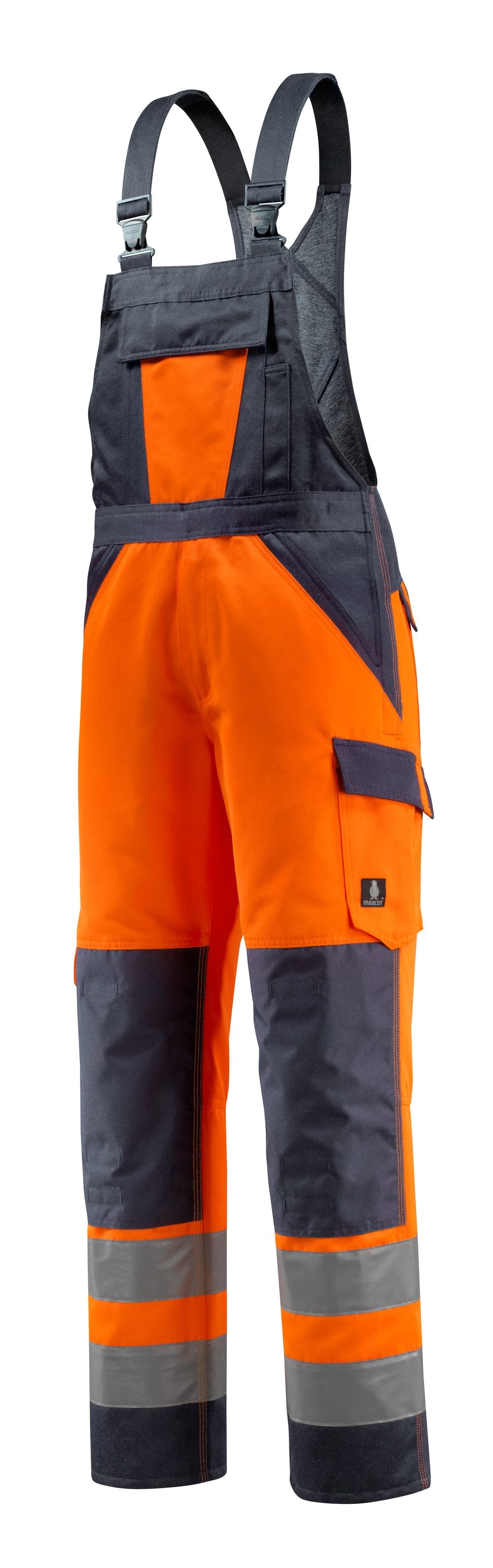 Mascot Gosford Safe Light Warnschutz Latzhose – orange/schwarzblau