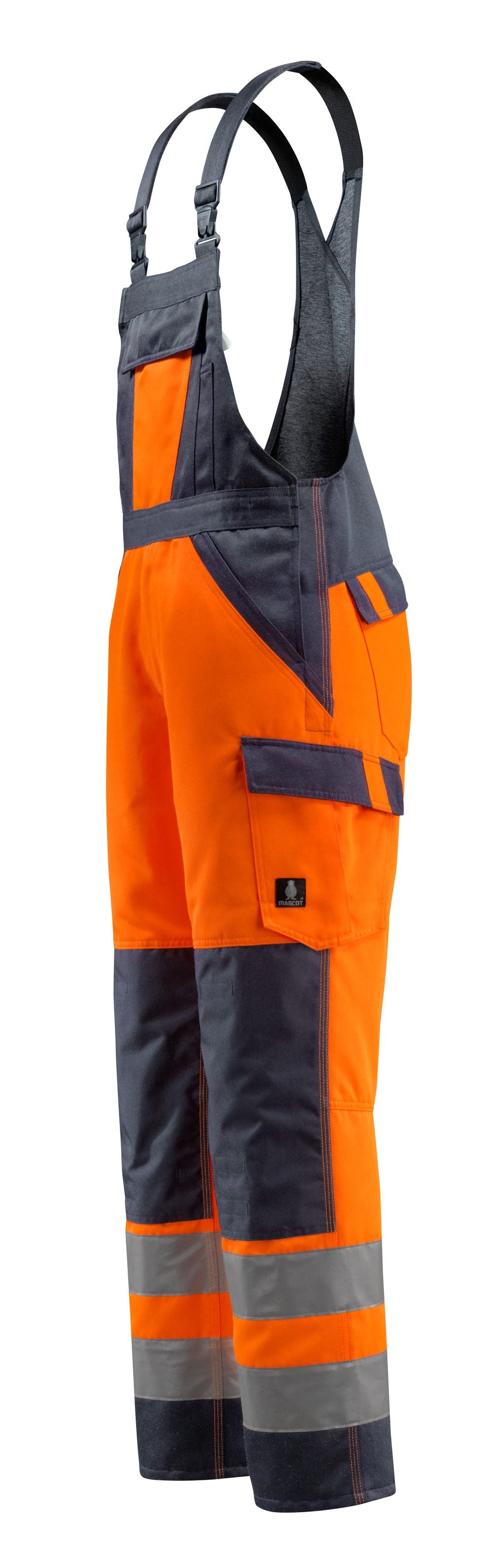 Mascot Gosford Safe Light Warnschutz Latzhose – orange/schwarzblau