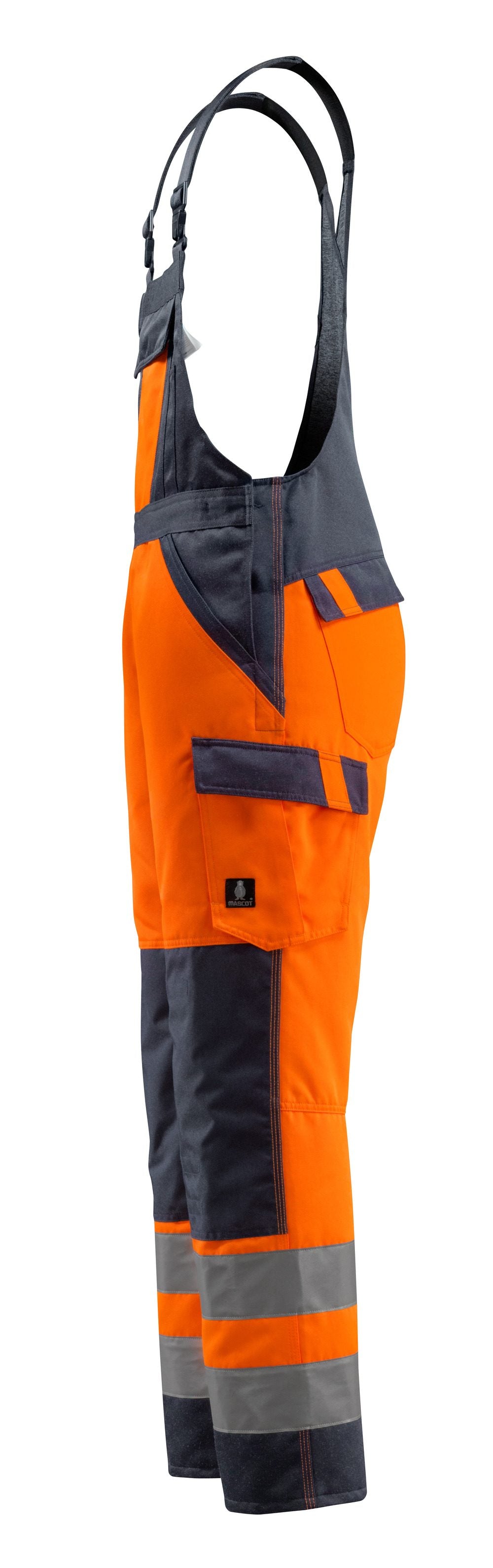 Mascot Gosford Safe Light Warnschutz Latzhose – orange/schwarzblau