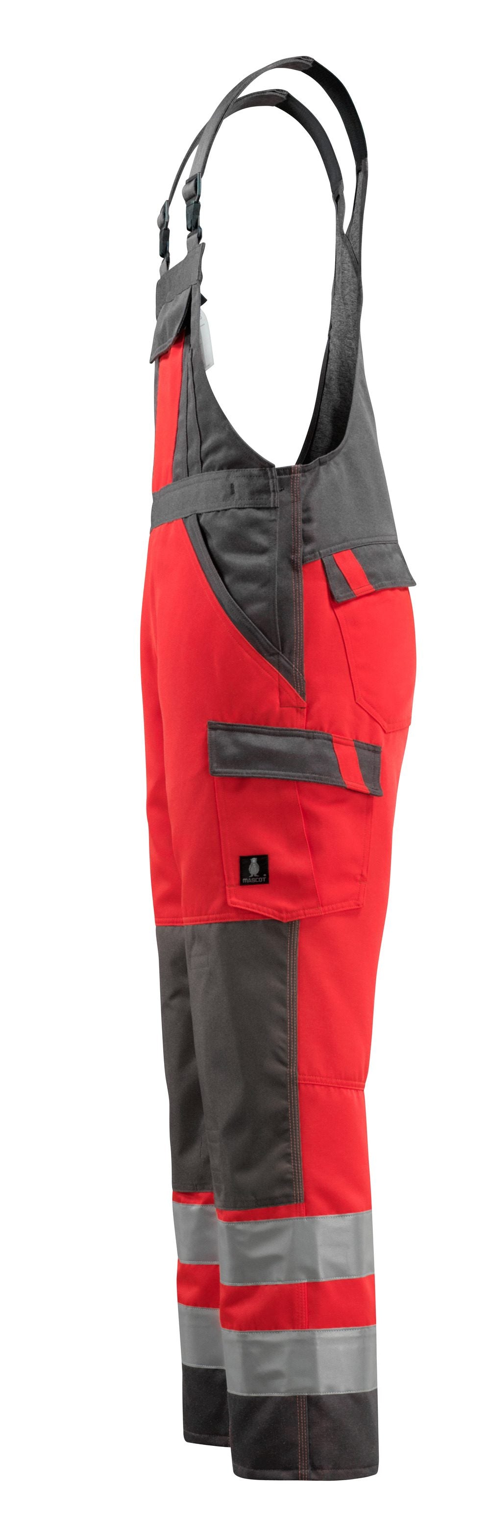 Mascot Gosford Safe Light Warnschutz Latzhose – rot/dunkelanthrazit