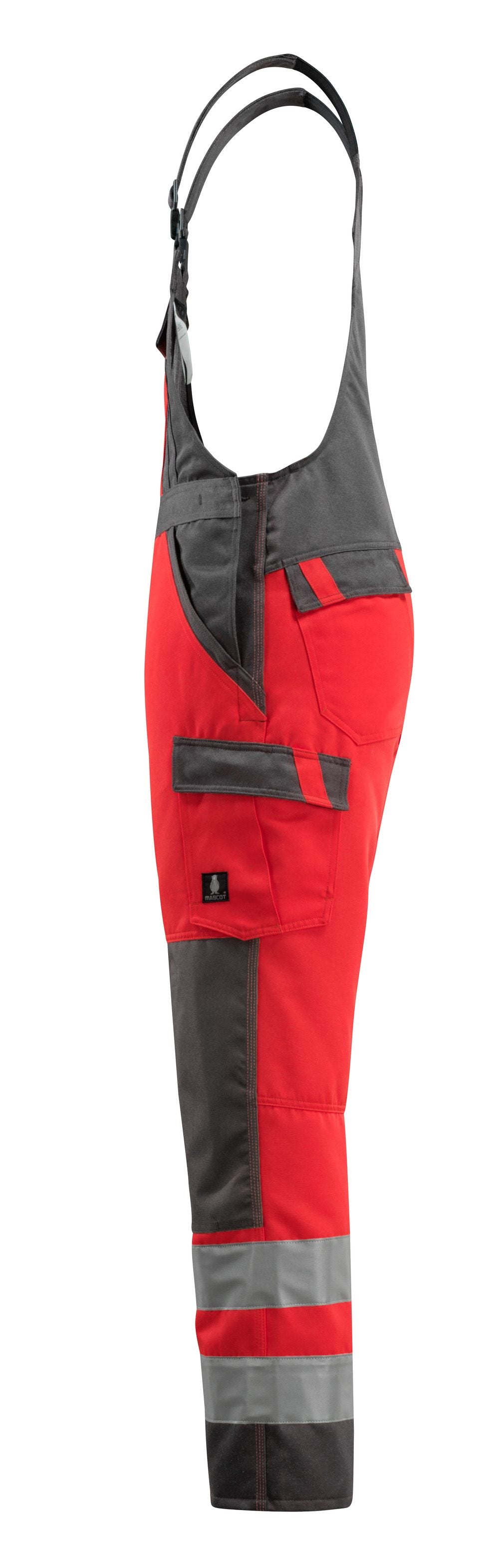 Mascot Gosford Safe Light Warnschutz Latzhose – rot/dunkelanthrazit