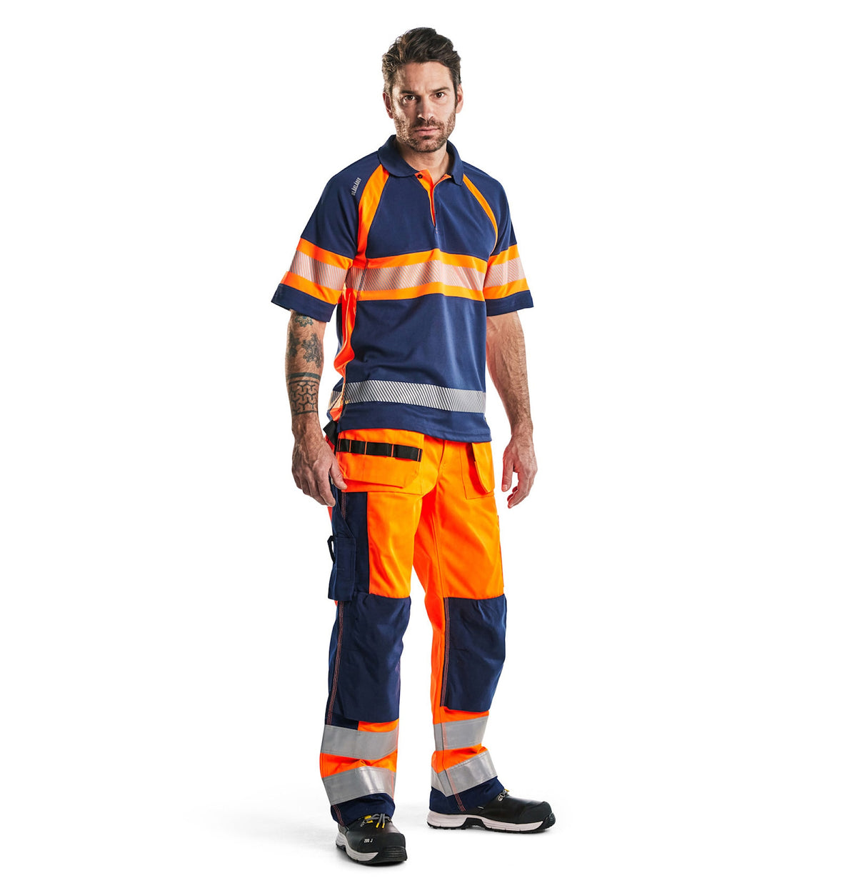 Blåkläder 3338 Warnschutz Polo-Shirt – marine/orange