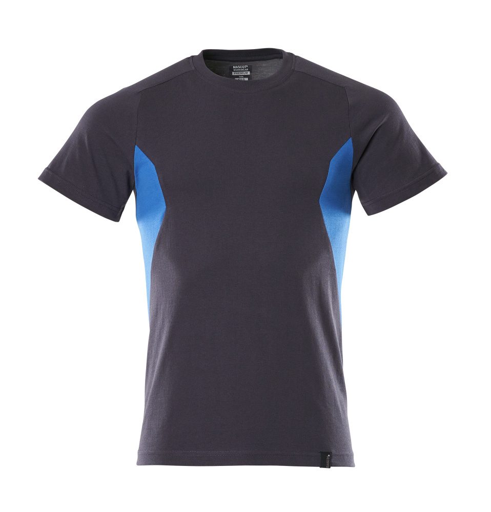 Mascot Accelerate 100% Baumwolle T-Shirt – schwarzblau/azurblau
