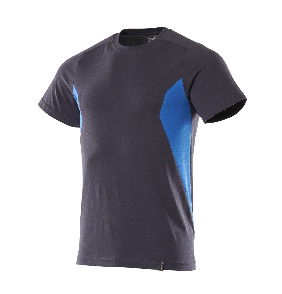 Mascot Accelerate 100% Baumwolle T-Shirt – schwarzblau/azurblau