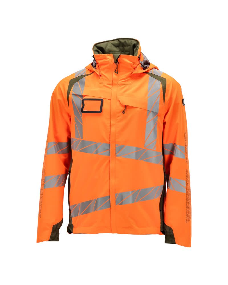 Mascot Accelerate Safe Warnschutz Regenjacke – orange/moosgrün