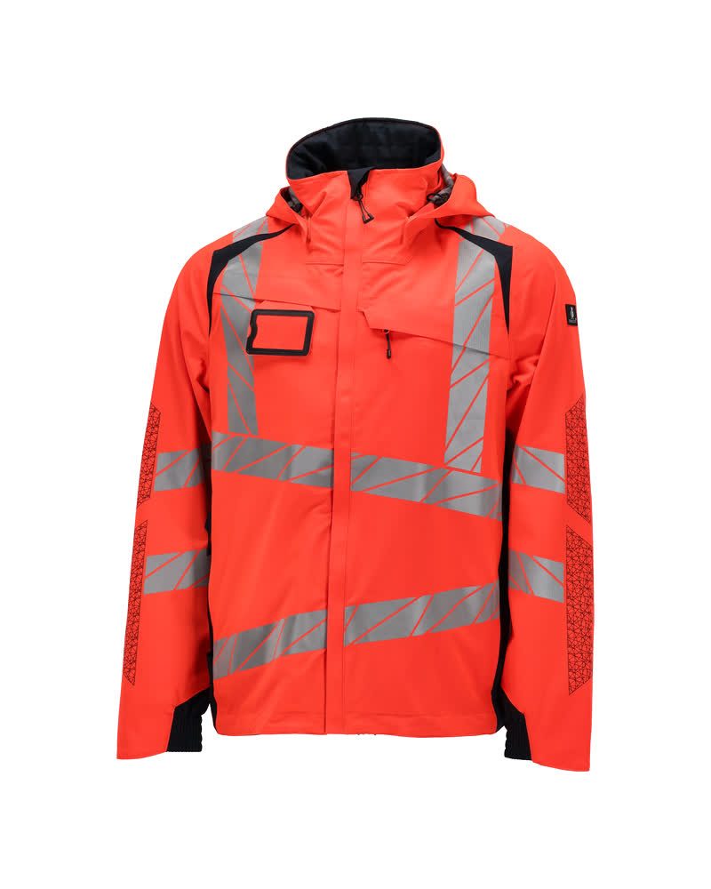 Mascot Accelerate Safe Warnschutz Regenjacke – rot/schwarzblau