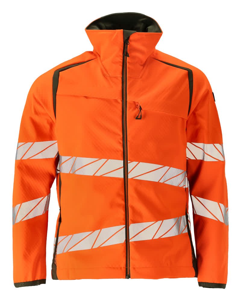 Mascot Accelerate Safe Warn-Softshelljacke – orange/moosgrün