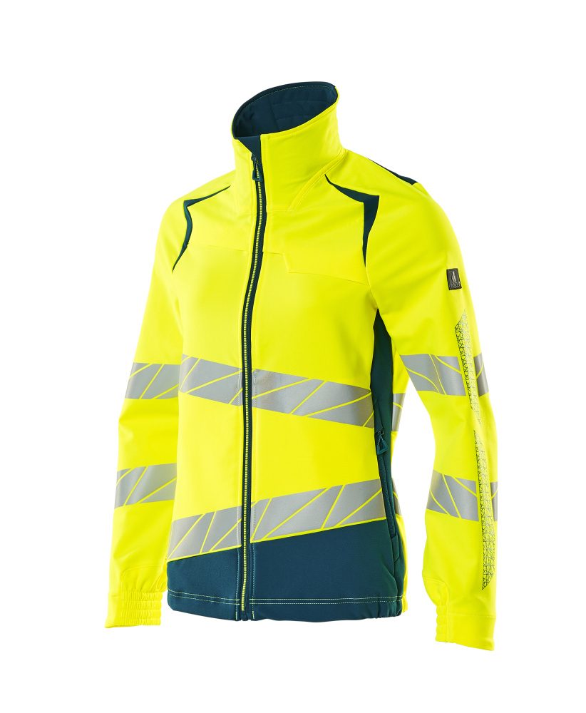 Mascot Damen Accelerate Safe Warn Stretchbundjacke – gelb/dunkelpetroleum