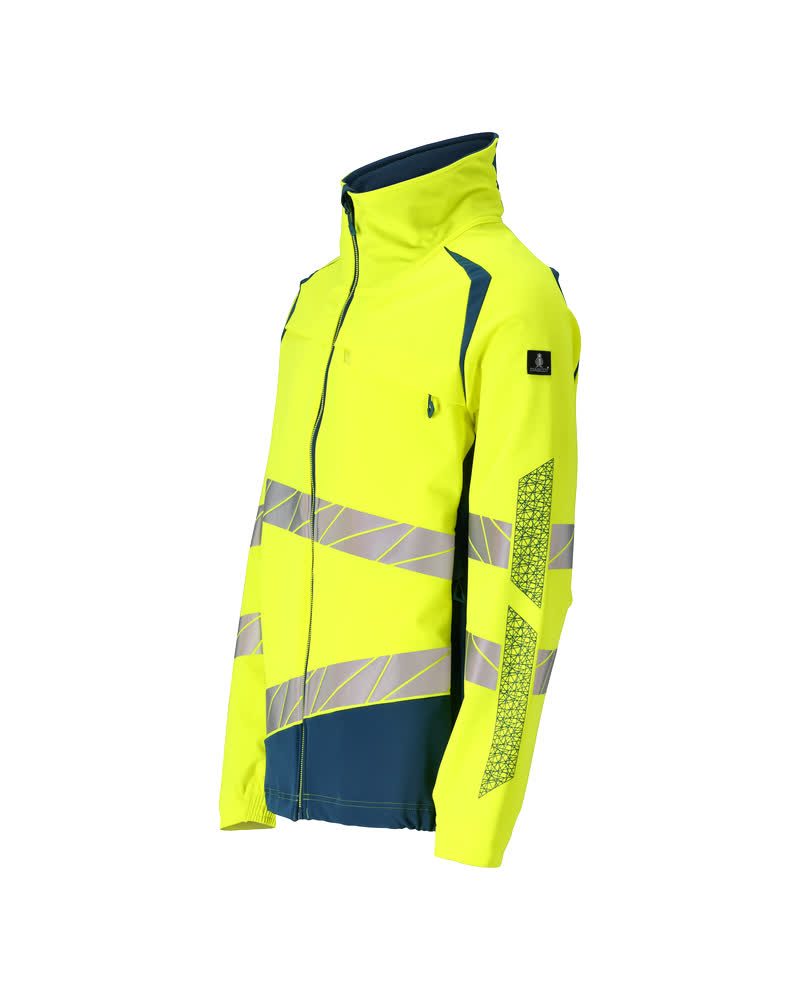 Mascot 19009 Warnschutz Stretch-Bundjacke – gelb/dunkelpetroleum