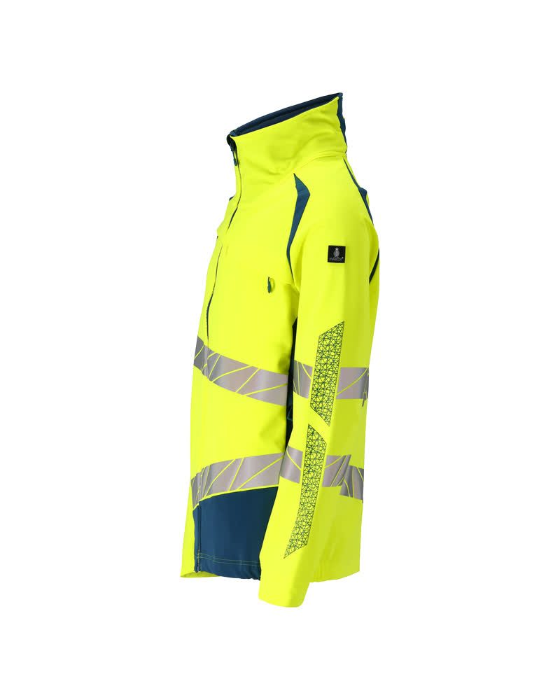 Mascot 19009 Warnschutz Stretch-Bundjacke – gelb/dunkelpetroleum
