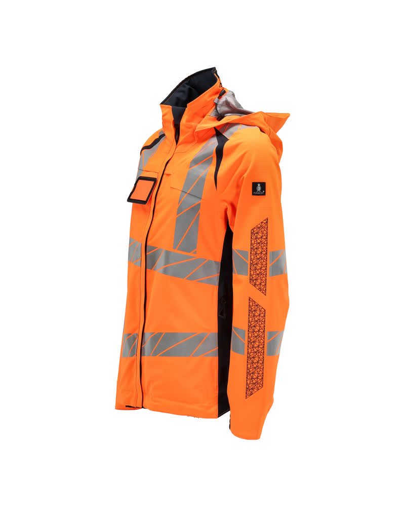 Mascot Damen Accelerate Safe Warnschutz Regenjacke – orange/schwarzblau