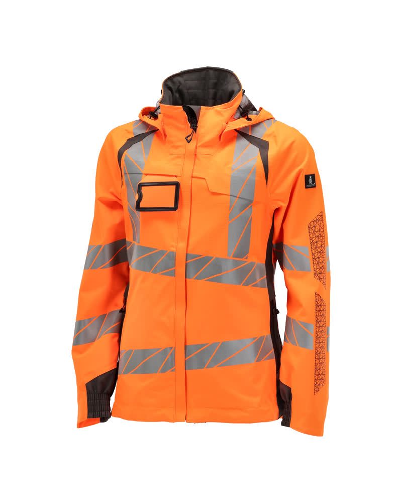 Mascot Damen Accelerate Safe Warnschutz Regenjacke – orange/dunkelanthrazit