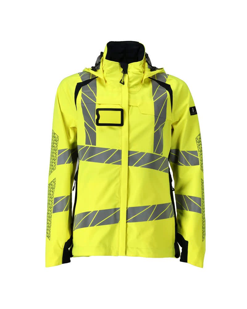 Mascot Damen Accelerate Safe Warnschutz Regenjacke – gelb/schwarzblau