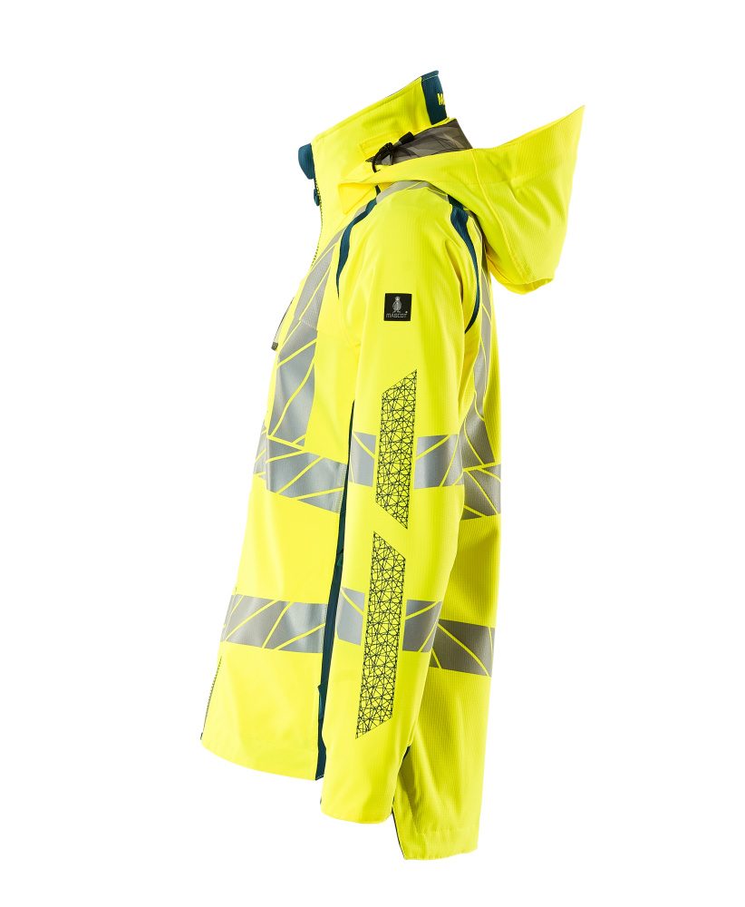 Mascot Damen Accelerate Safe Warnschutz Regenjacke – gelb/dunkelpetroleum