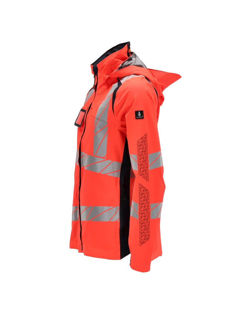 Mascot Damen Accelerate Safe Warnschutz Regenjacke – rot/schwarzblau