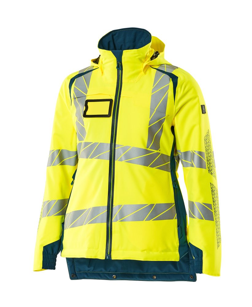 Mascot Damen Accelerate Safe Masco Warnschutz Winterjacke – gelb/dunkelpetroleum