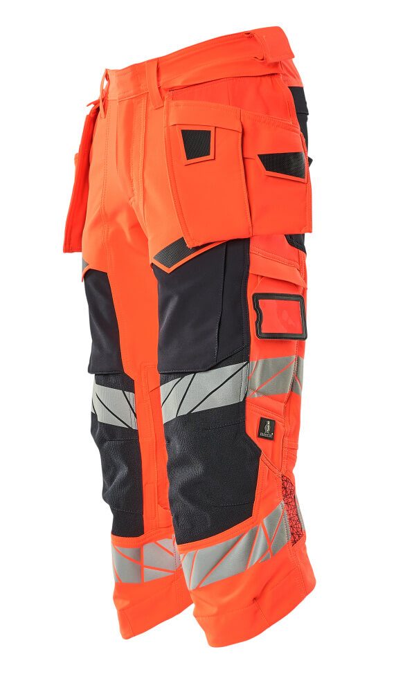 Mascot Accelerate Safe Warn-Dreiviertel-Hose – rot/schwarzblau