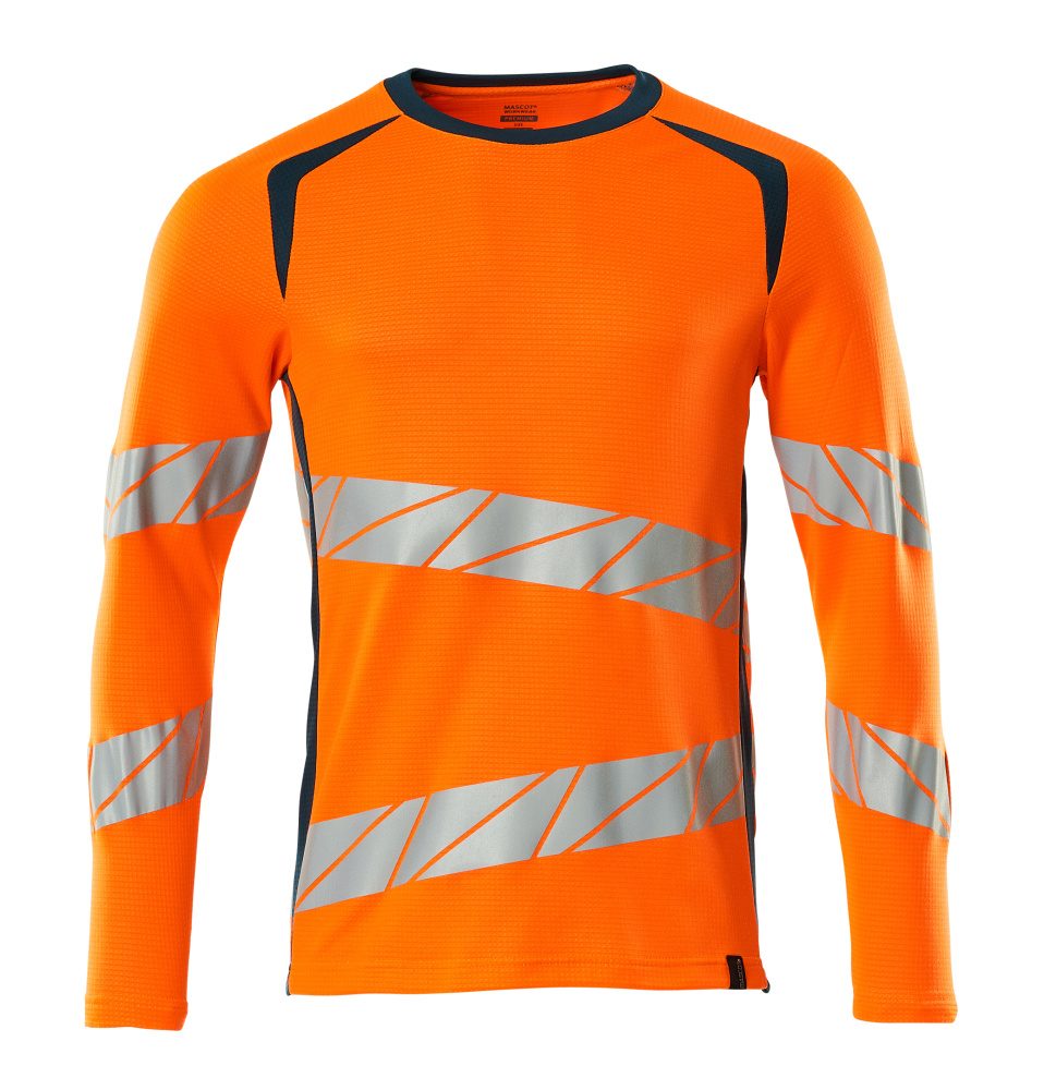 Mascot Accelerate Safe Warnschutz Langarmshirt – orange/dunkelpetroleum