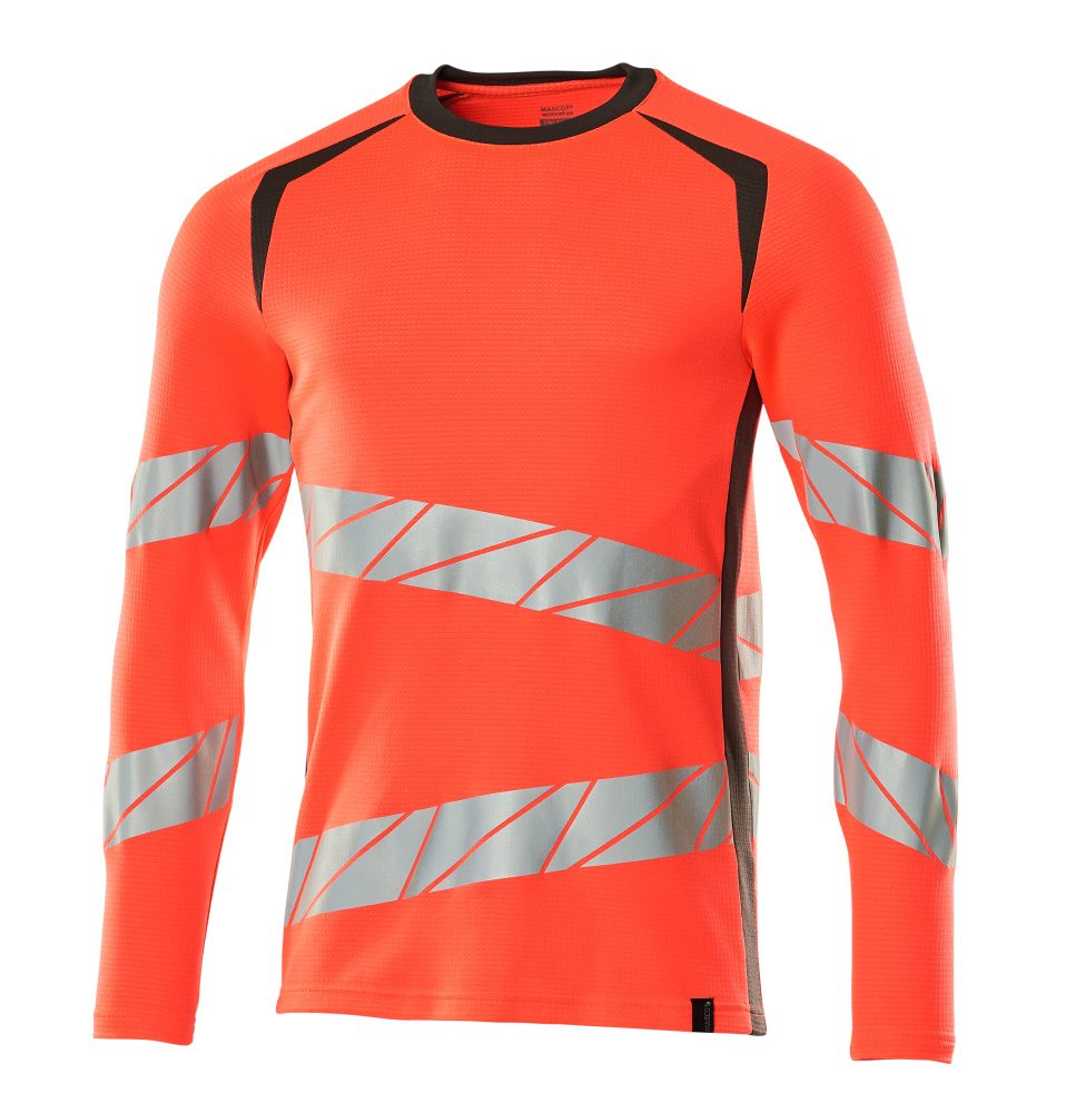 Mascot Accelerate Safe Warnschutz Langarmshirt – rot/dunkelanthrazit