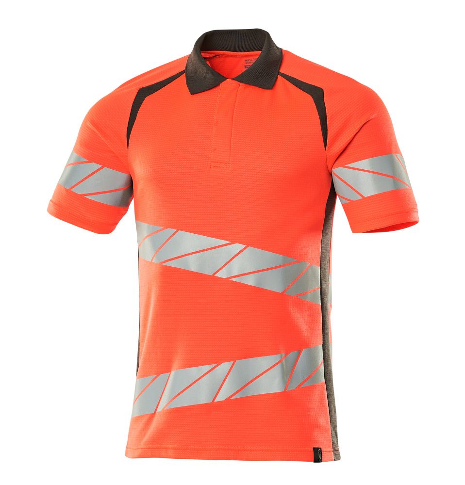 Mascot Accelerate Safe Warnschutz Polo-Shirt – rot/dunkelanthrazit