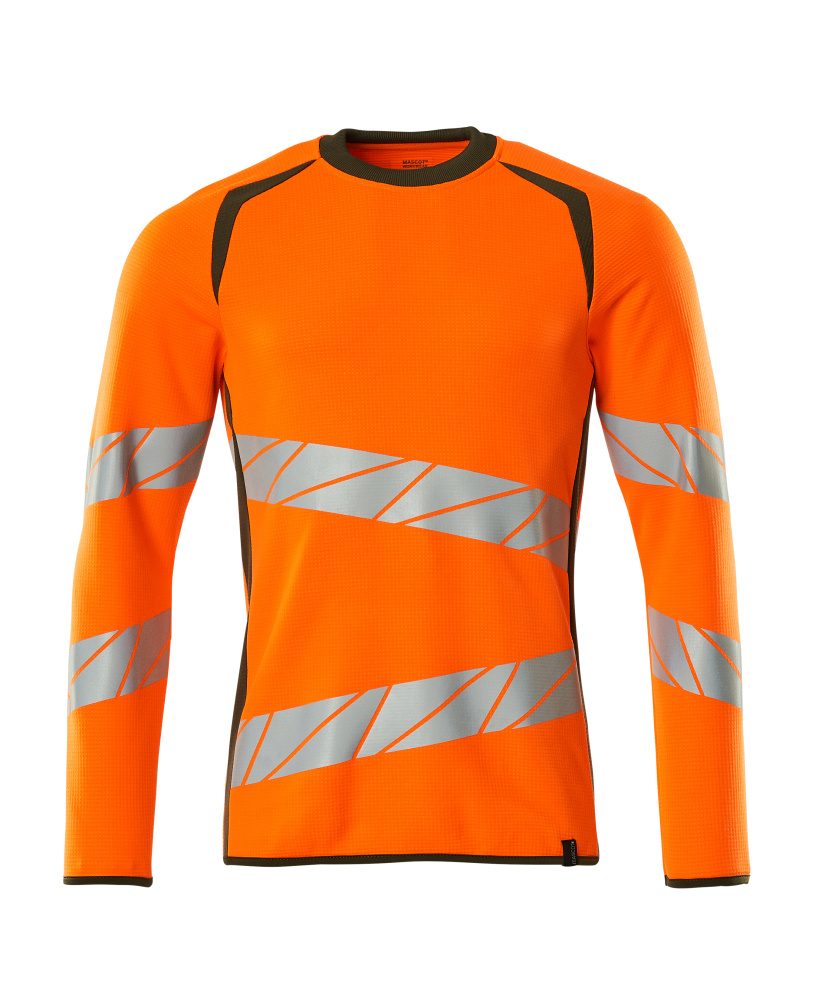 Mascot Accelerate Safe Warnschutz Sweatshirt – orange/moosgrün