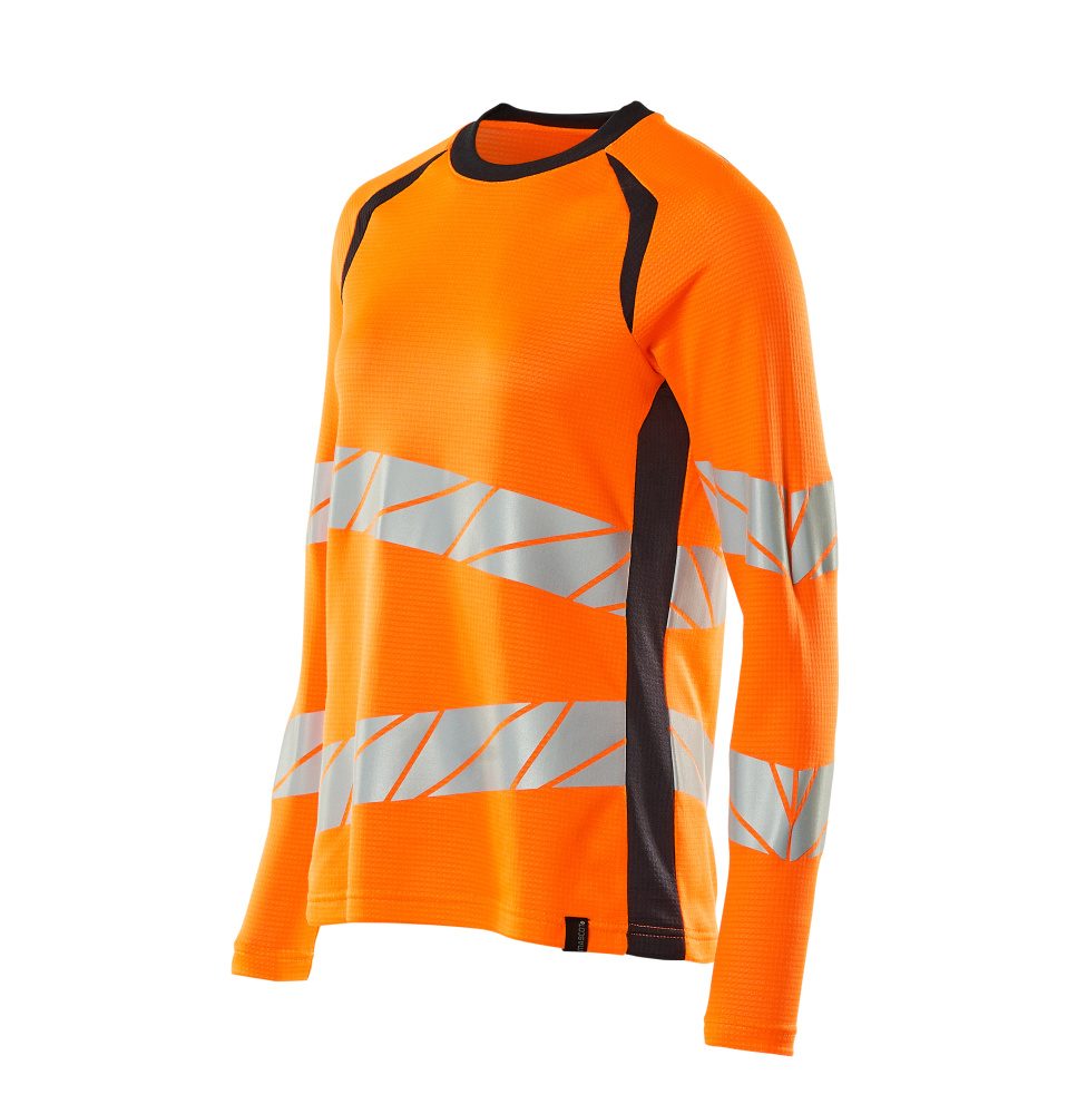 Mascot Damen Accelerate Safe Warn-Langarmshirt – orange/schwarzblau