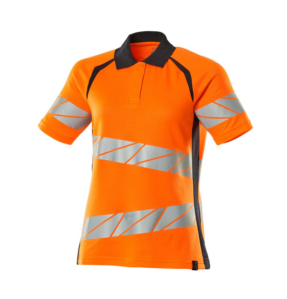 Mascot Damen Accelerate Safe Warnschutz Polo-Shirt – orange/schwarzblau
